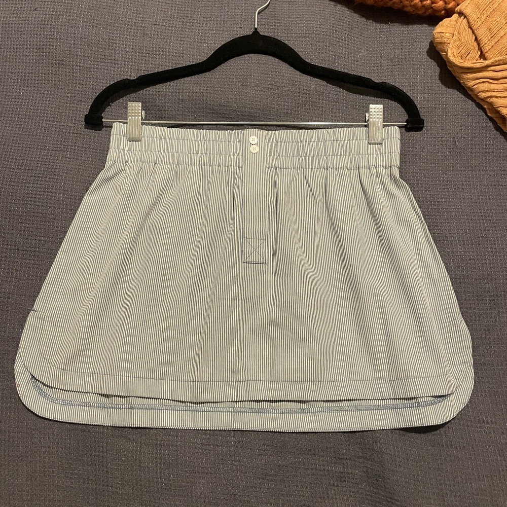 Pull&Bear Blue and White Striped Skirt